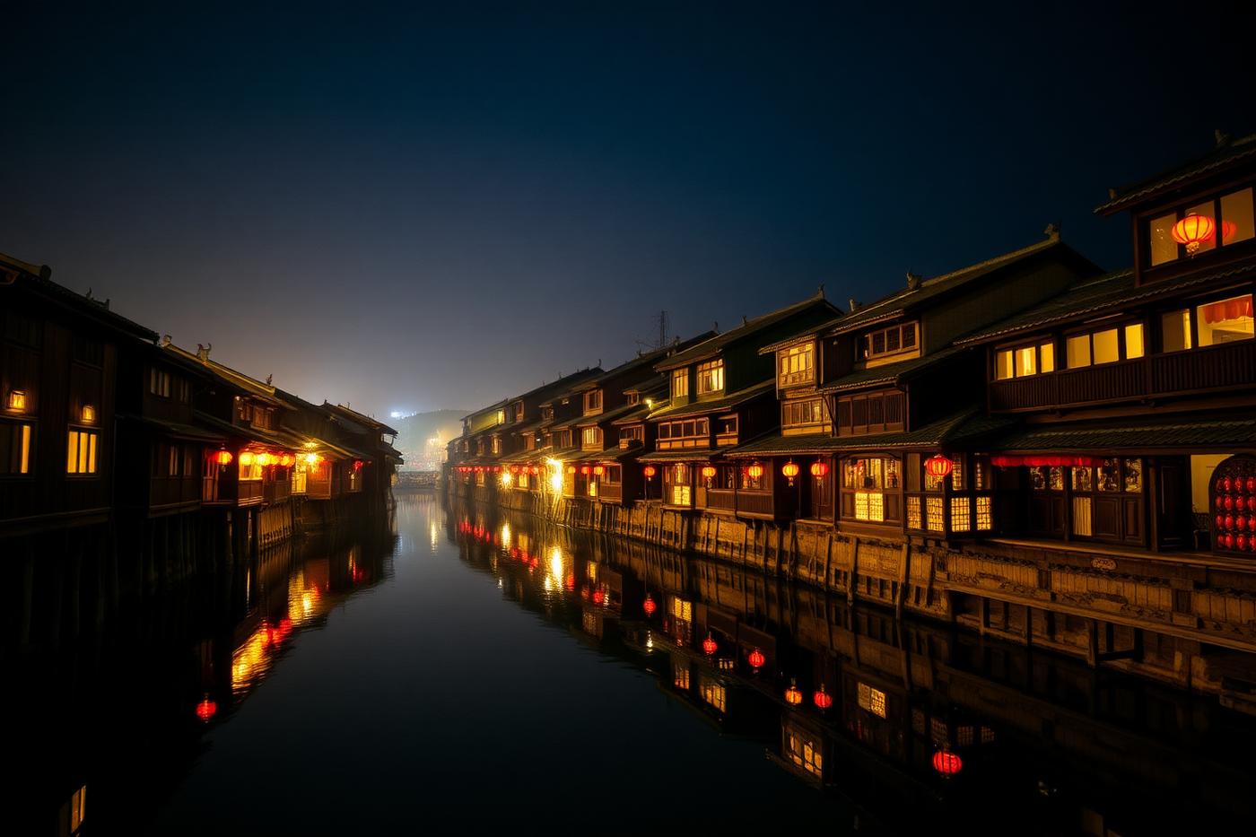 Fenghuang de nit amb les cases de fusta il·luminades sobre el riu Tuojiang