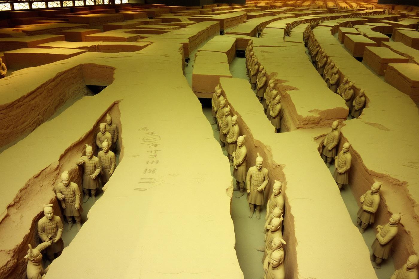 Els Guerrers de Terracota alineats als fossats de Xi'an